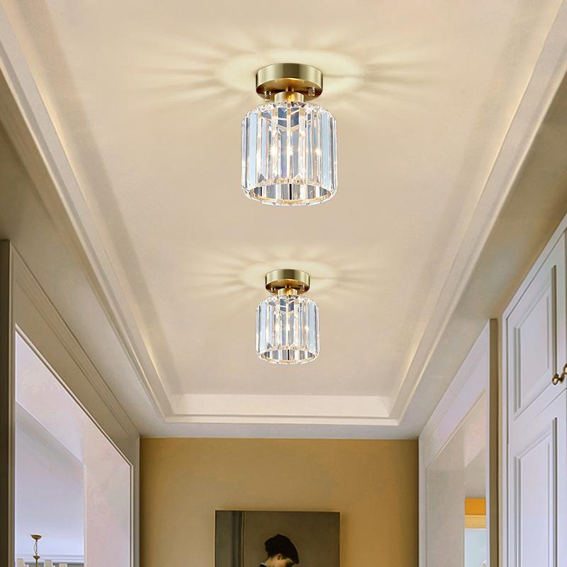 Modern Crystal Glass Ceiling Light Flush Mount Fitting
