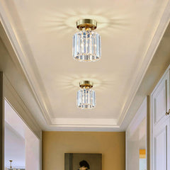Modern Crystal Glass Ceiling Light Flush Mount Fitting