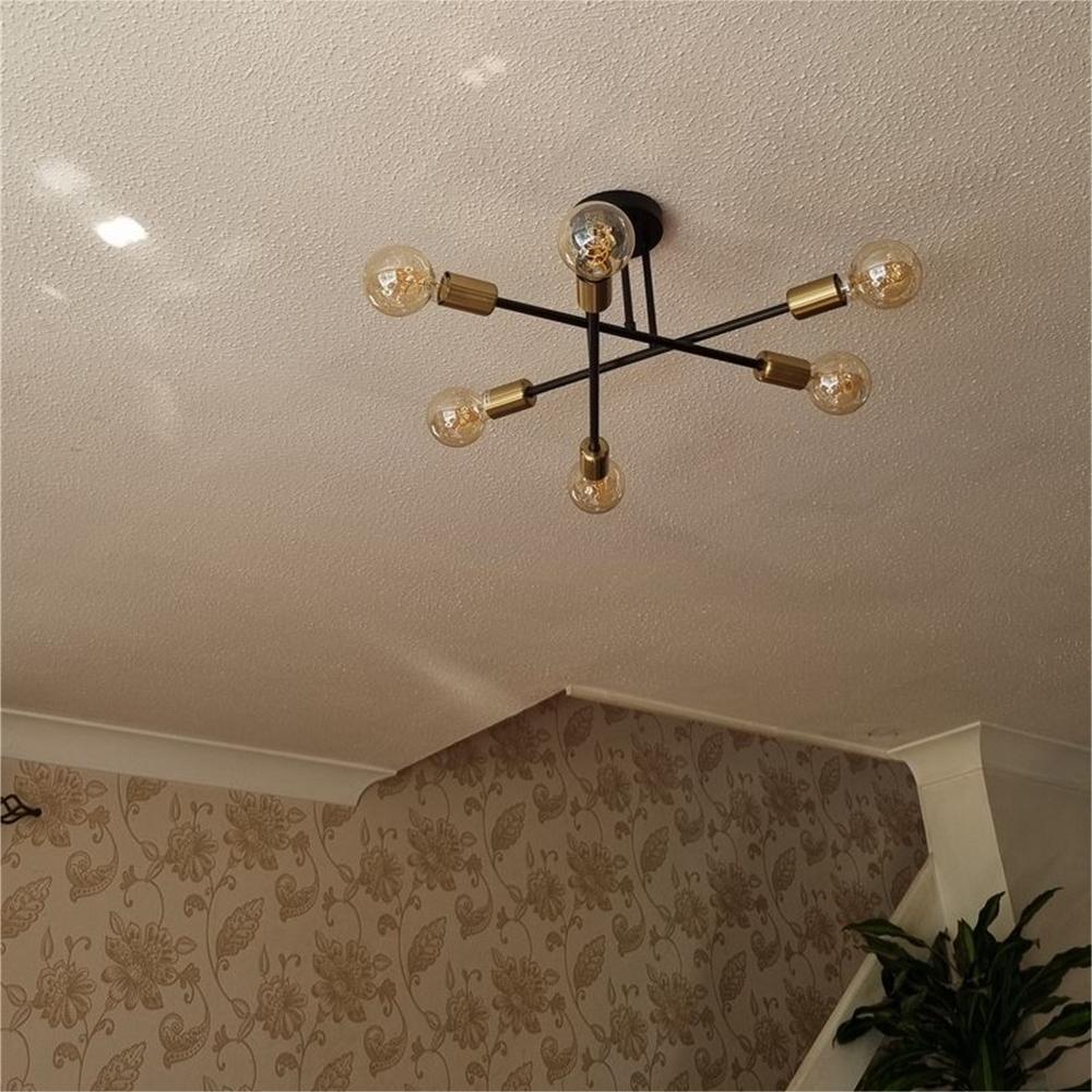 Six-Light Sputnik Semi Flush Ceiling Light