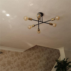 Six-Light Sputnik Semi Flush Ceiling Light