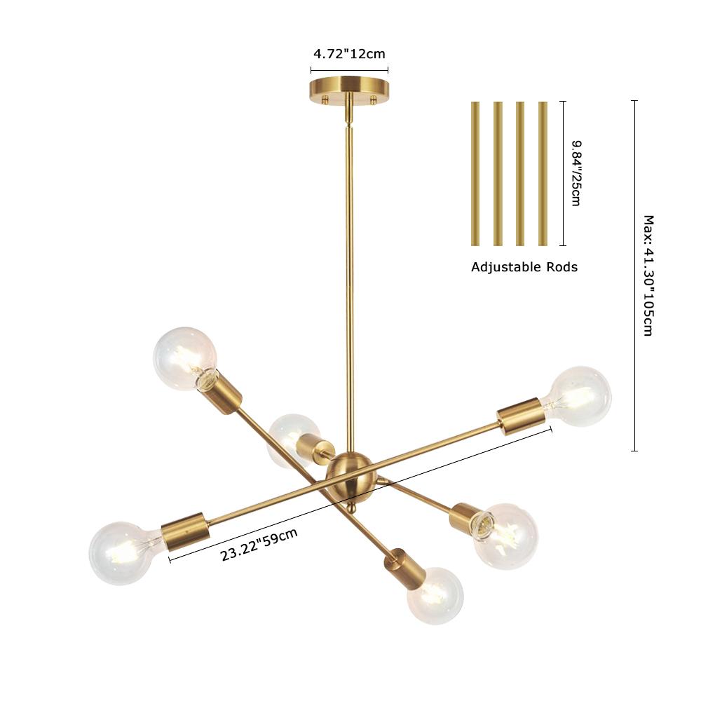 Modern Six Lights Sputnik Chandelier
