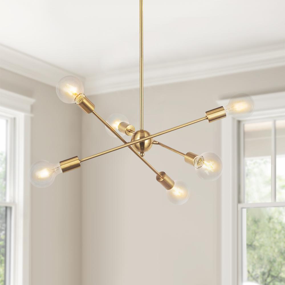 Modern Six Lights Sputnik Chandelier