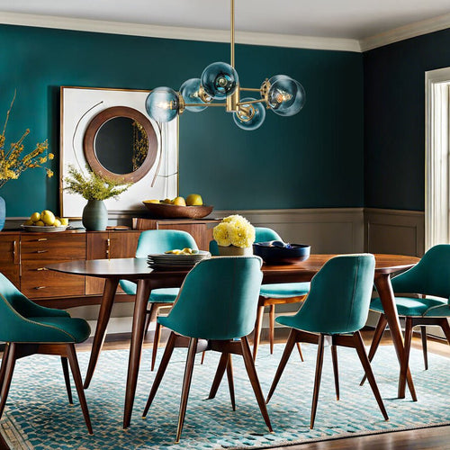 Sputnik Blue Glass Globe Bubble Chandelier