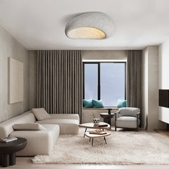 Stone Spots Moon-Shaped Wabi-Sabi Flush Mount