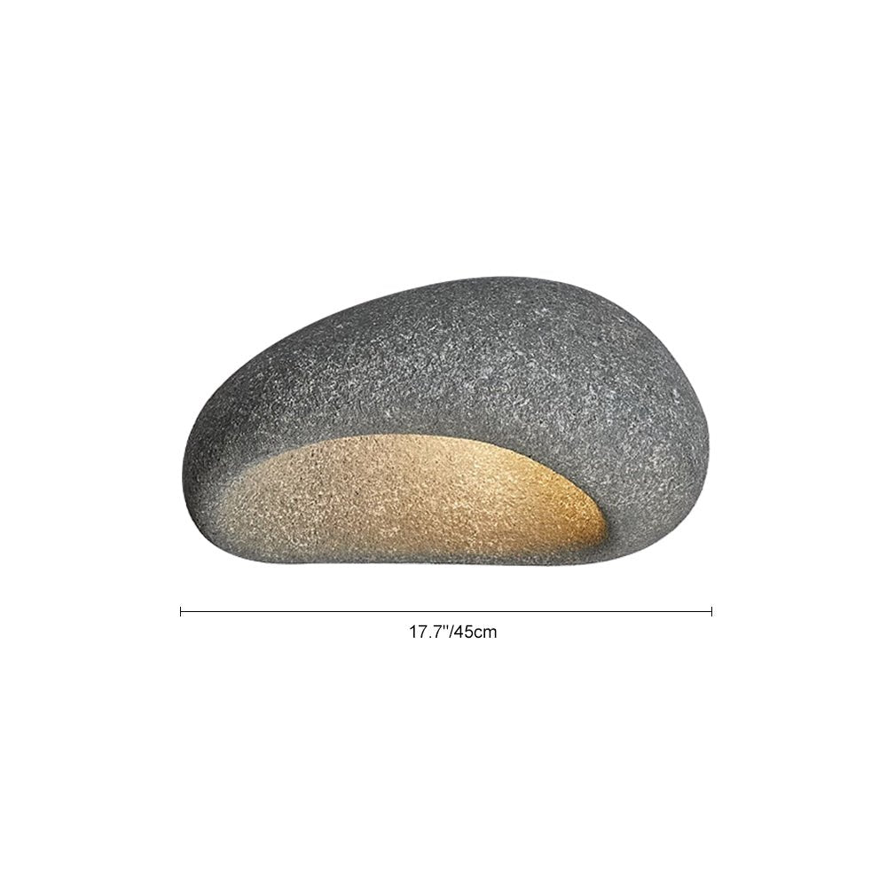Stone Spots Moon-Shaped Wabi-Sabi Flush Mount