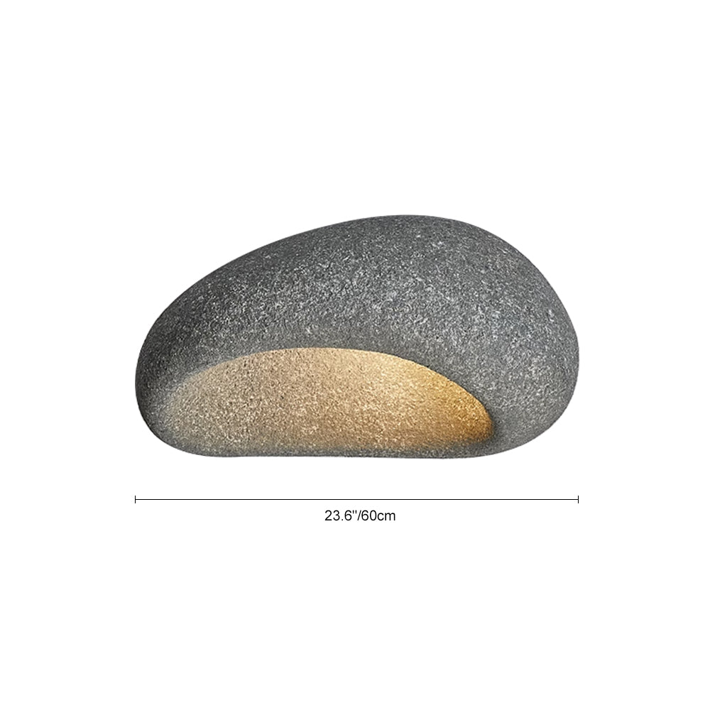 Stone Spots Moon-Shaped Wabi-Sabi Flush Mount