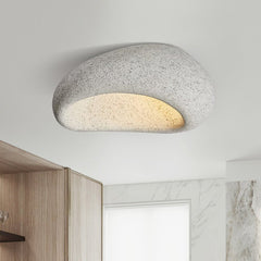 Stone Spots Moon-Shaped Wabi-Sabi Flush Mount