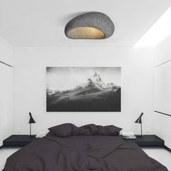 Stone Spots Moon-Shaped Wabi-Sabi Flush Mount