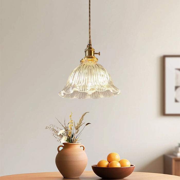Stylish Flower Strip Glass Pendant Light