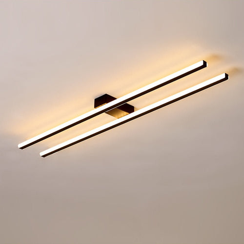 Two Strips LED Black Flush Mount