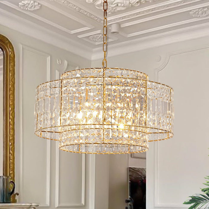 Two-Tier Crystal Chandelier