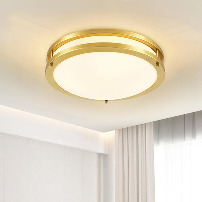 Two-tiered Gold Round LED Flush Mount Ceiling Lights