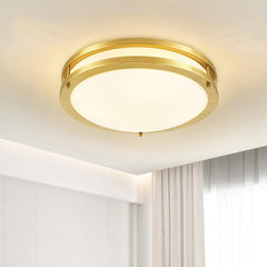 Two-tiered Gold Round LED Flush Mount Ceiling Lights