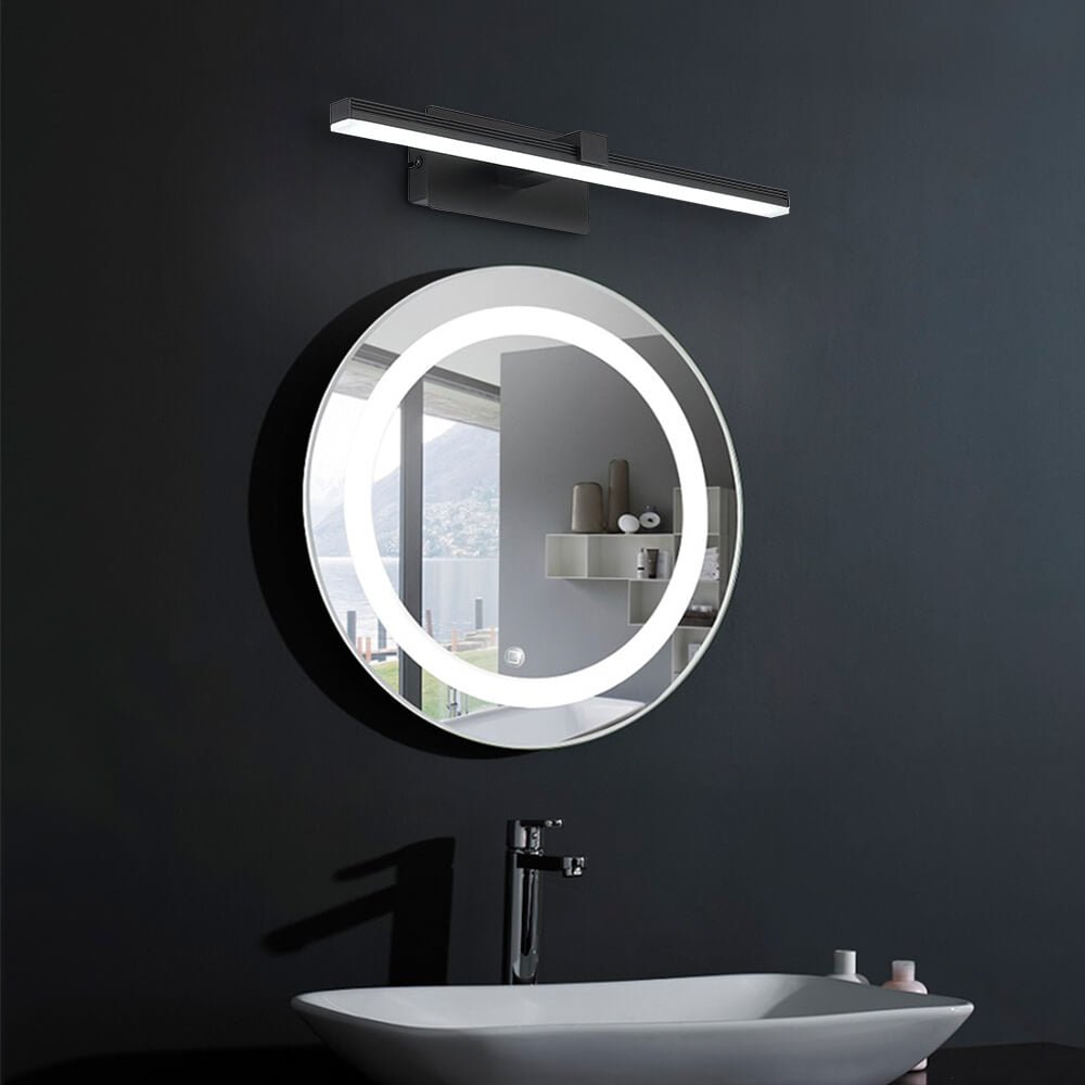Ultra-thin Bathroom Vanity Light Armed LED Wall Sconce in Brushed Black/White