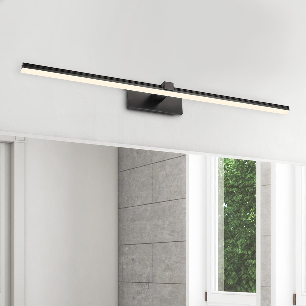 Ultra-thin Bathroom Vanity Light Armed LED Wall Sconce in Brushed Black/White