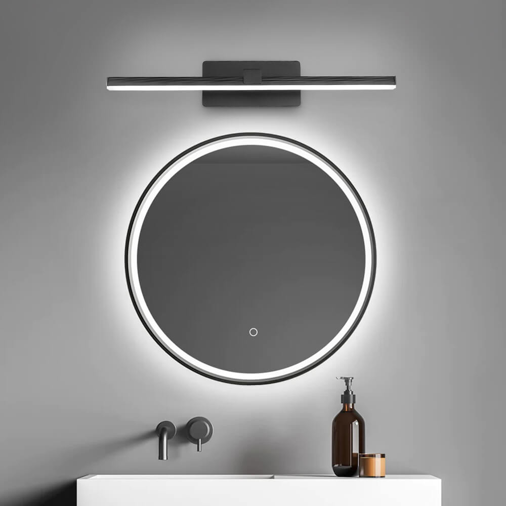 Ultra-thin Bathroom Vanity Light Armed LED Wall Sconce in Brushed Black/White