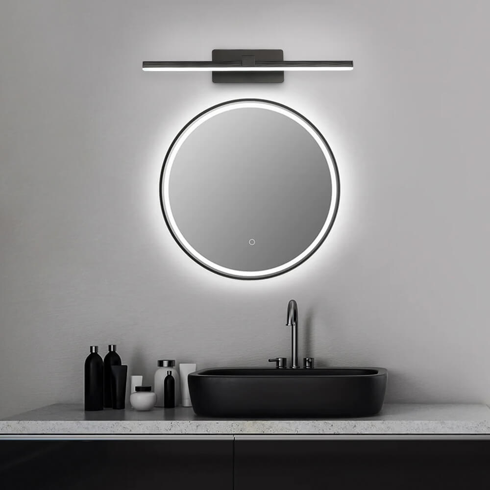 Ultra-thin Bathroom Vanity Light Armed LED Wall Sconce in Brushed Black/White