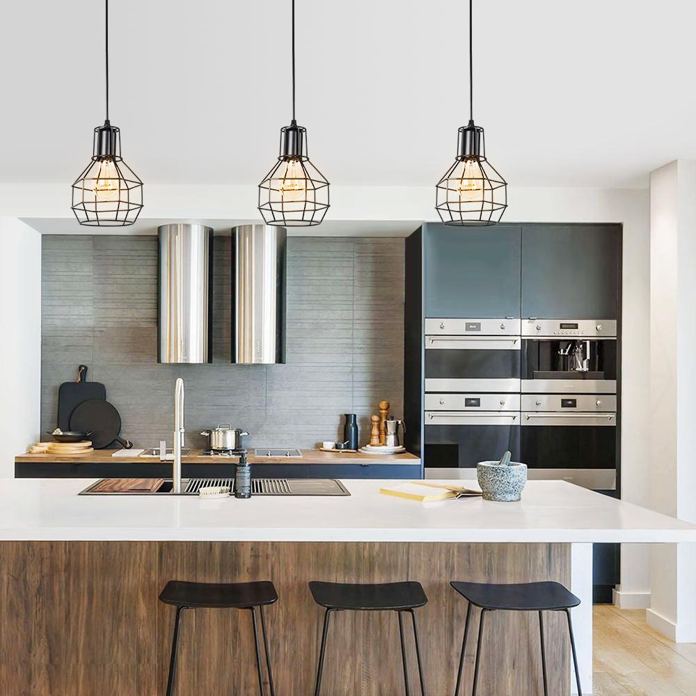 Vintage Cage 1 - Light Single Geometric Pendant Light