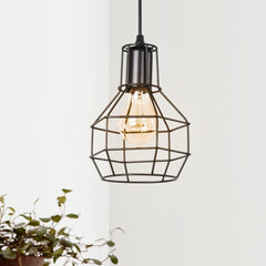 Vintage Cage 1 - Light Single Geometric Pendant Light