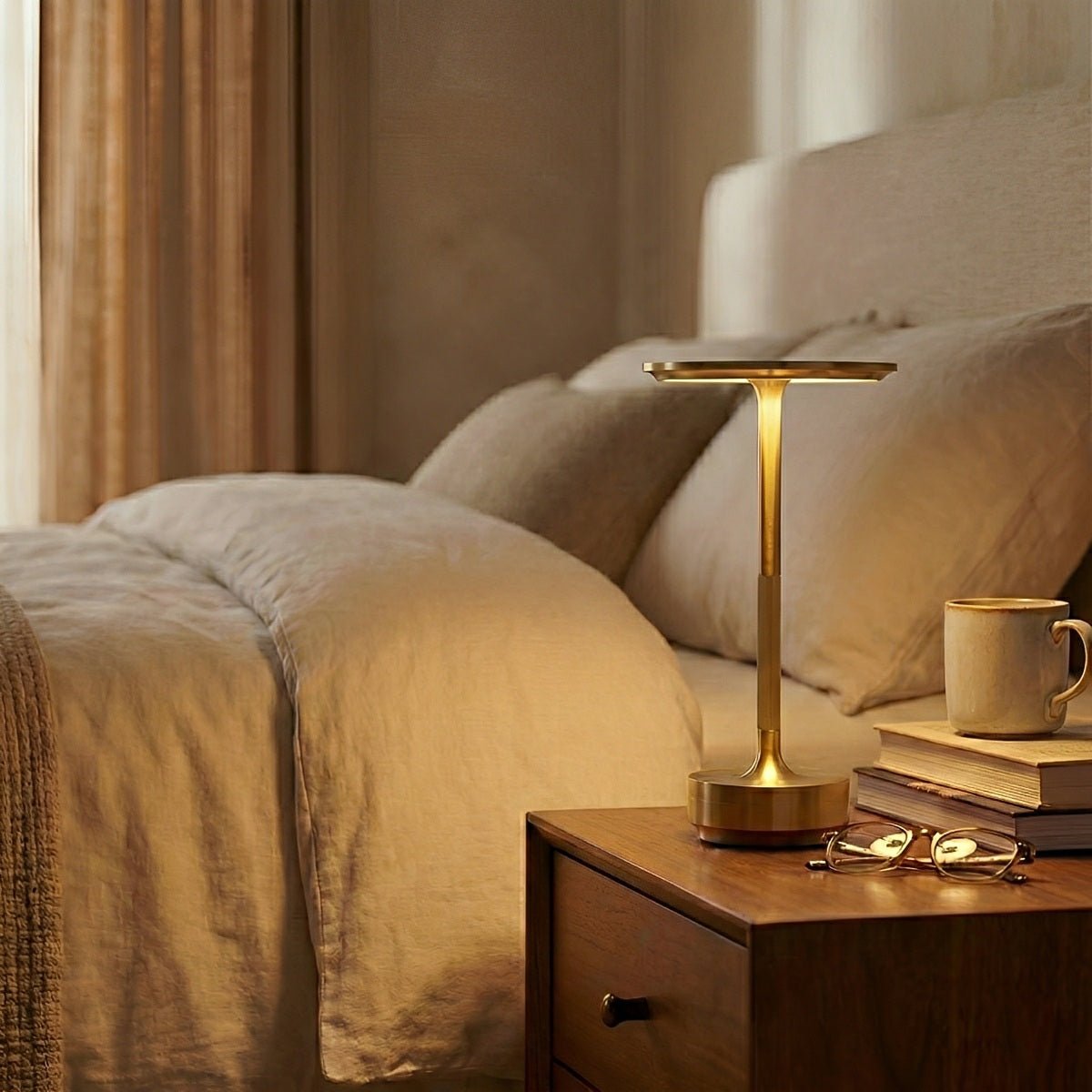 Dimmable Table Lamp – Gold/Silver/Black, Modern Design with USB-C Charging Function for the Living Room or Bedroom