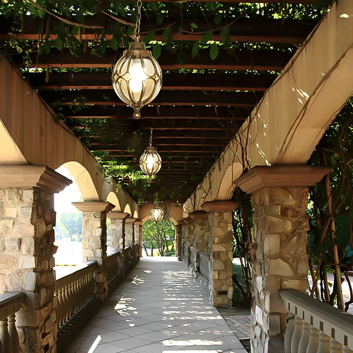 Waterproof Aluminium Ball Outdoor Chandelier Light Hanging Pendant Light